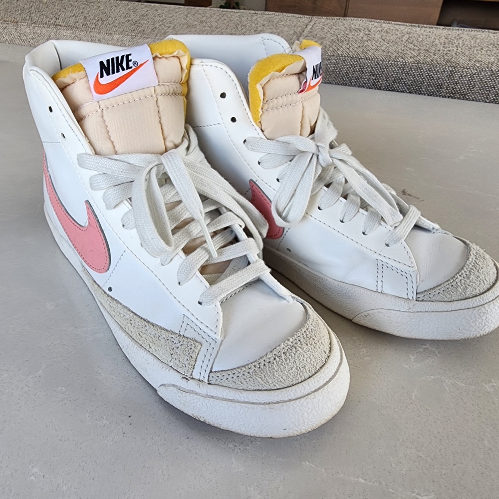 Nike Women's White and Pink High-Top Sneakers (Size 7) - Limited Edition (2020)